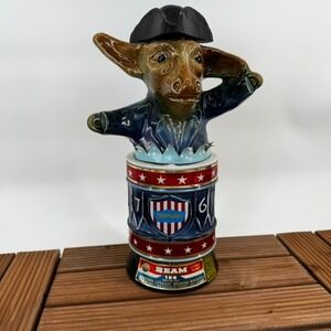 Vtg 1976 Jim Beam Kentucky Straight Bourbon Whiskey Decanter Donkey Democrat